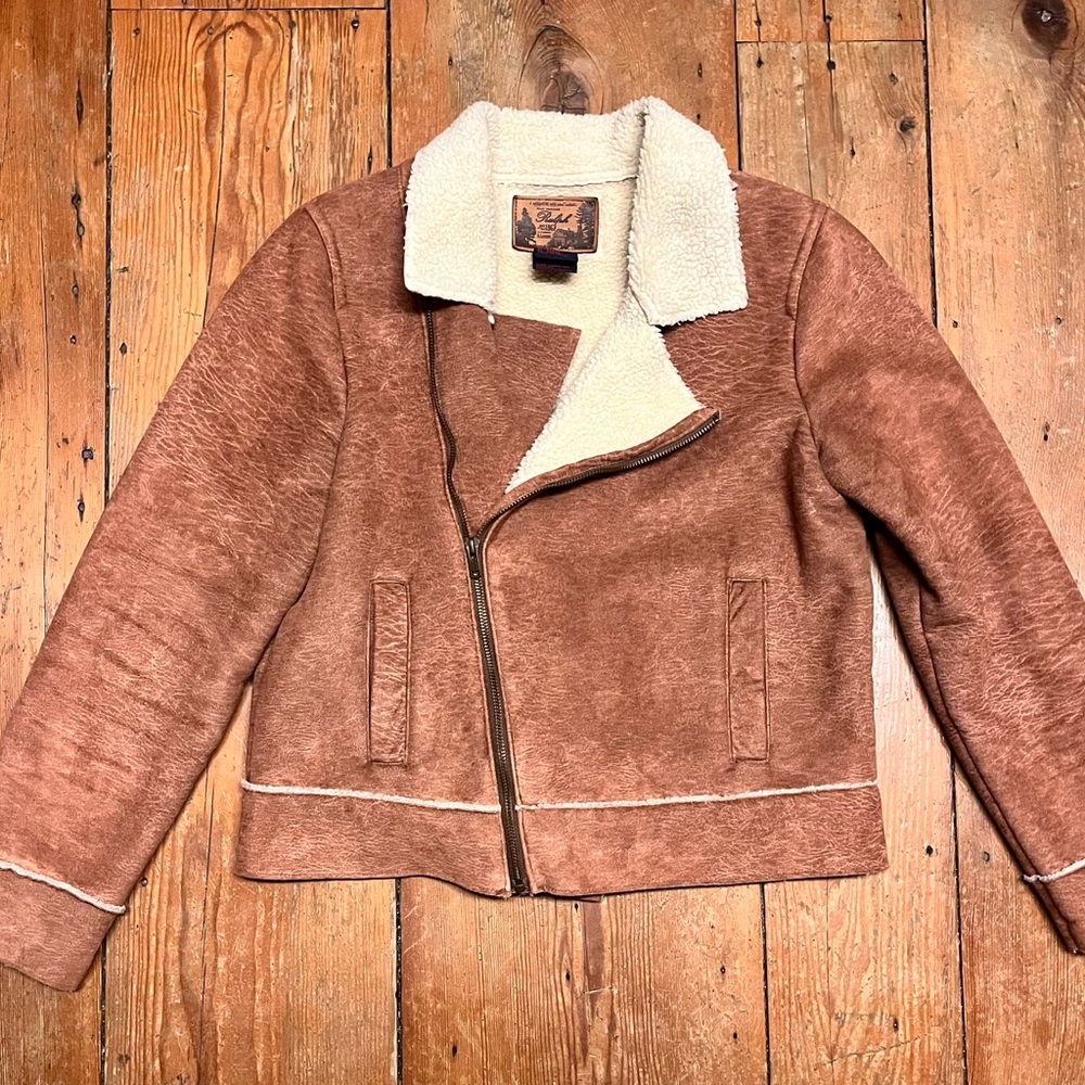 Ralph Lauren Faux Suede Sherpa Lined Jacket – Women’s – Rust Brown – Fall/Winter